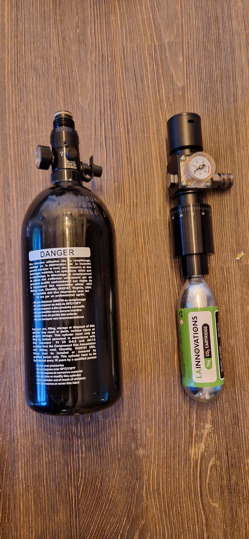 Afbeelding 1 van LA Innovations 88g/74g co2 adapter hpa