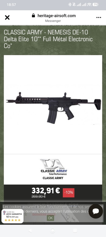 Image 7 for CLASSIC ARMY   NEMESIS DE 10 Delta Elite 10 Full Metal Electronic Co
