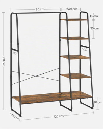 Image 4 for Industrial Coat Rack with Shoe Rack, Shelves & Hooks - Brand New in Box