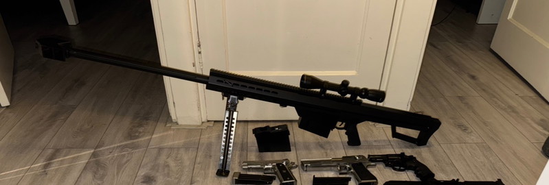 Image 1 for Snow wolf Barrett m82a1 aeg full metal + gratis dan wesson revolver