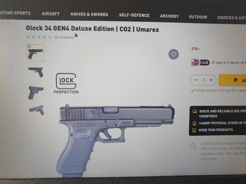 Image 3 for Glock 34 GEN4 Deluxe Edition | CO2 | Umarex plus light