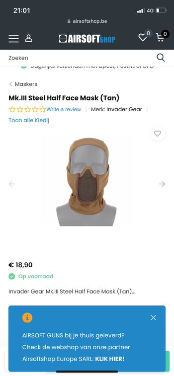 Image 4 for Masker/mondbescherming/mondmasker/balaclava invader gear.
