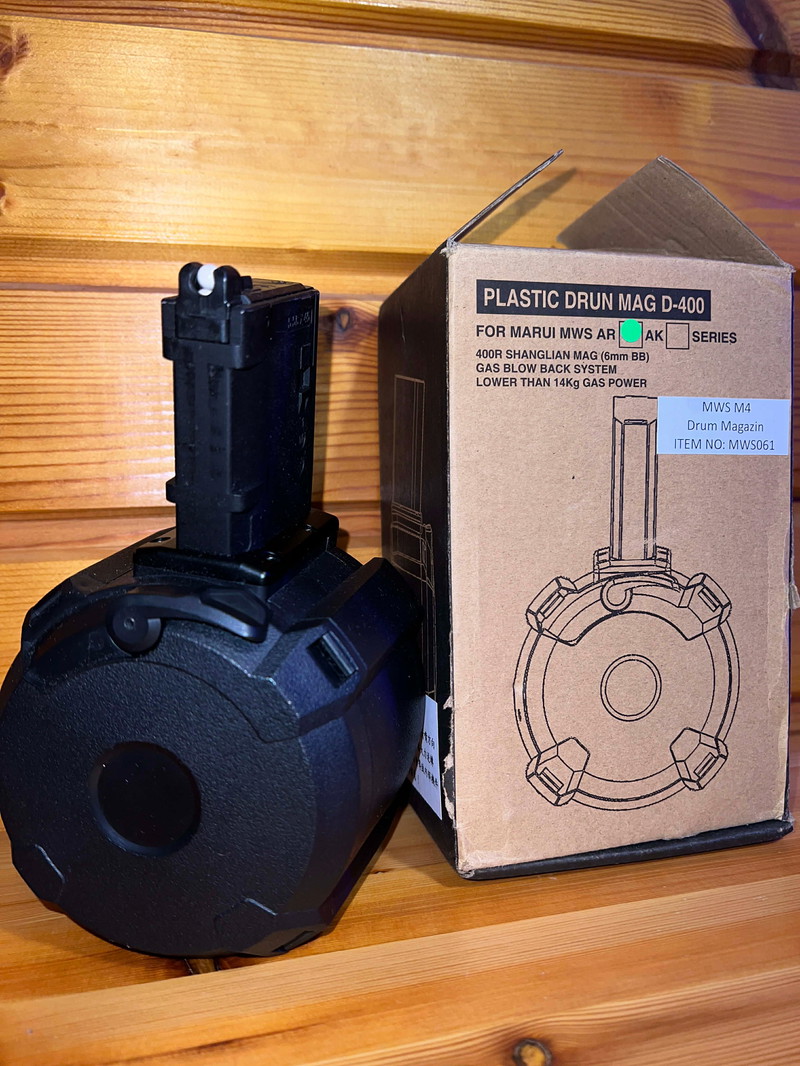 Image 1 for GK Tactical 400rds Drum Magazine for Tokyo Marui MWS