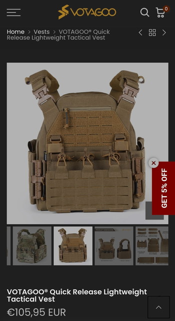 Bild 5 für Votagoo plate carrier coyote brown