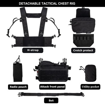 Bild 2 für Yakeda Micro Chest Rig - Zwart