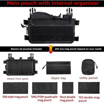 Bild 3 für Yakeda Micro Chest Rig - Zwart
