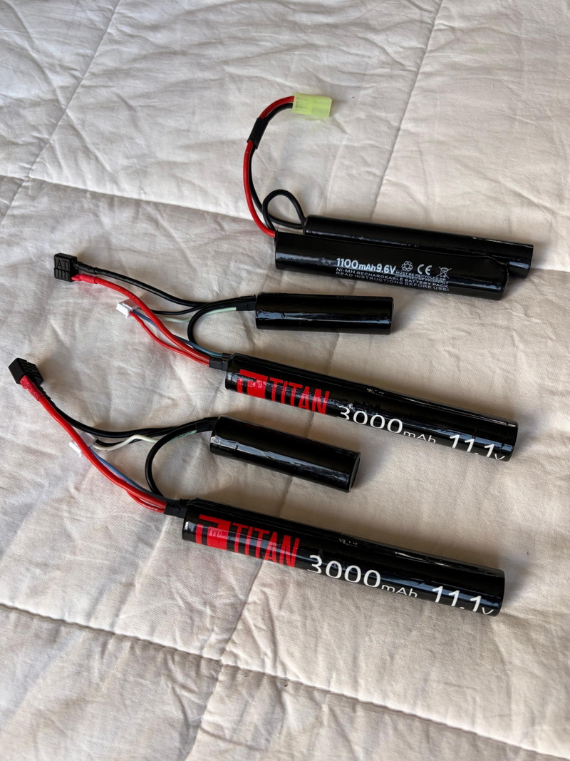 Image 1 for 2x Titan Power 11.1V 3000mAh Li-Ion, 1x 9.6V 1100mAh Ni-MH batteries