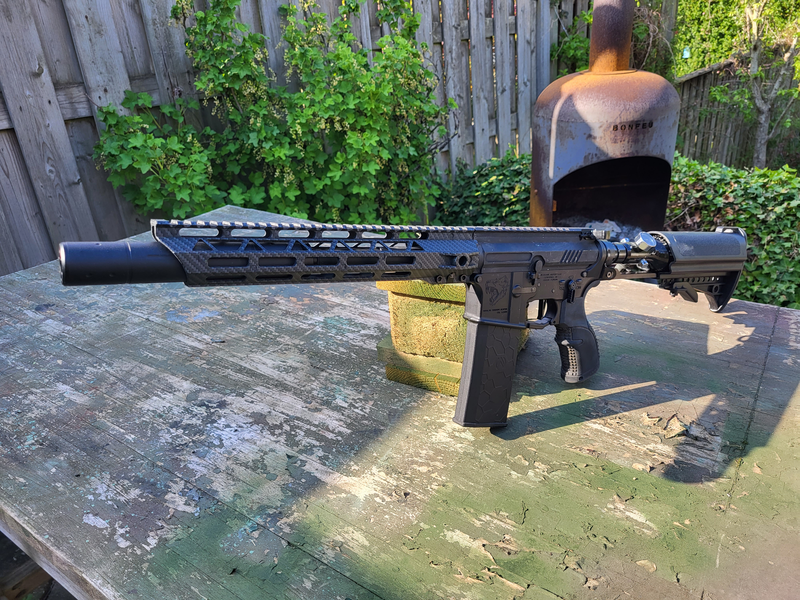 Afbeelding 1 van MTW + polarstar stock met carbon handguard (vraagprijs 1100)