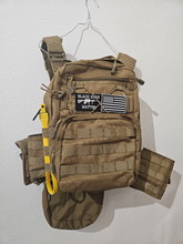 Image for Chaleco táctico Airsoft tipo Plate Carrier MOLLE + mochila y portacargadores