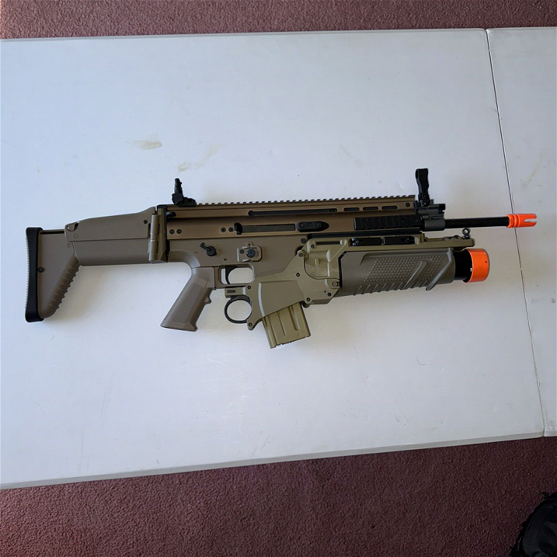 Image 1 for Full Metal SCAR Light Airsoft AEG Rifle by VFC with EGML Launcher and RIS Kit