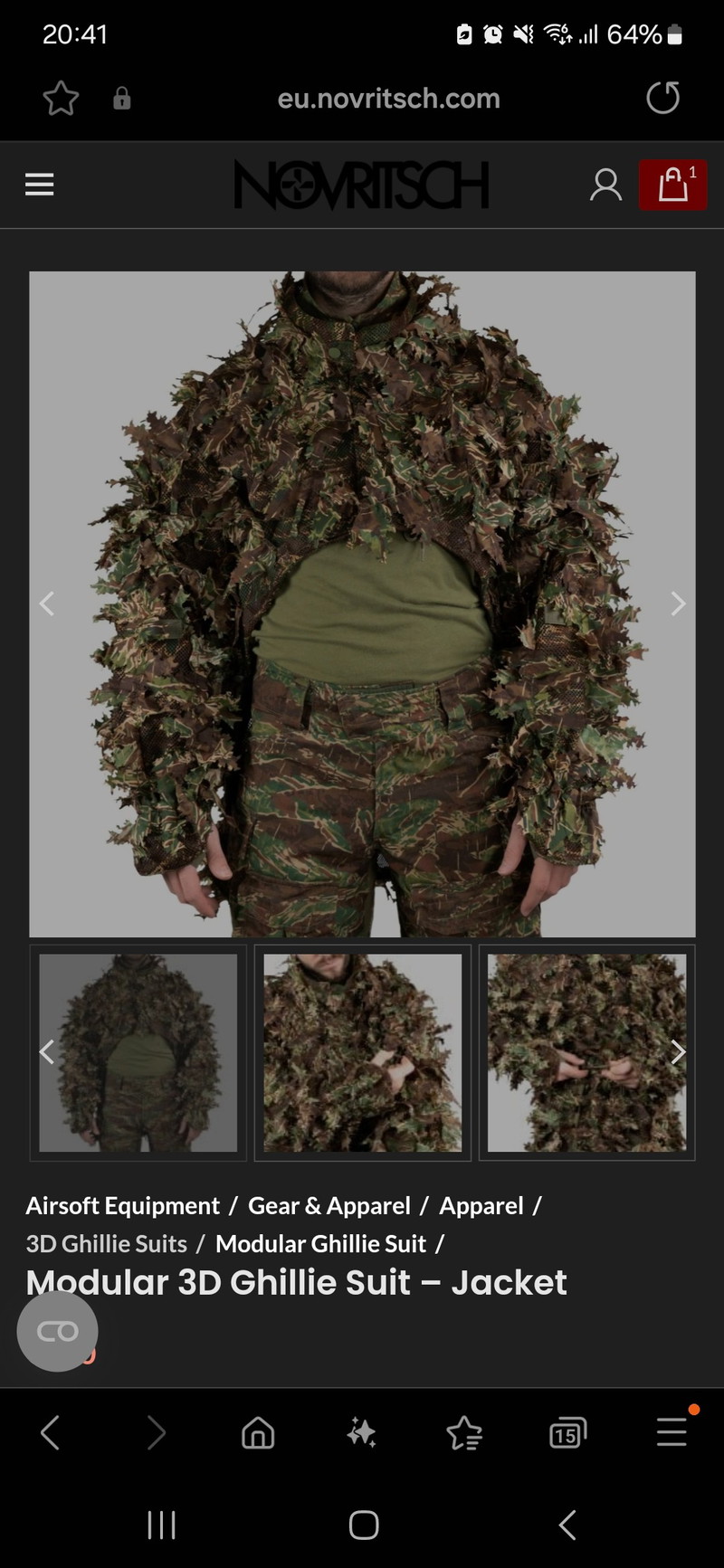 Afbeelding 1 van Gezocht modular ghillie jacket kreuzotter novritsch