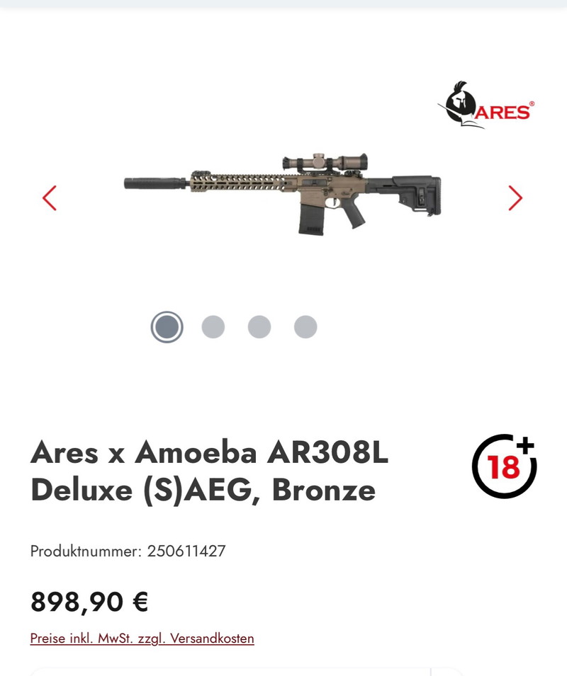 Image 1 for Verkaufe Ares X Amoeba AR308L Deluxe (S)AEG, Bronze