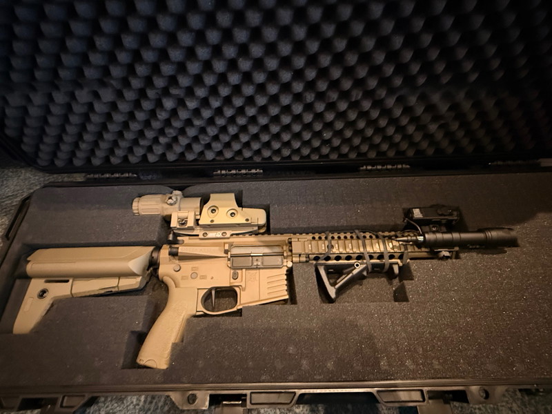 Image 1 pour AR15 MK18CR1 ALPHA Vollmetall ASTER II Bluetooth S-AEG Airsoft SET in Tan