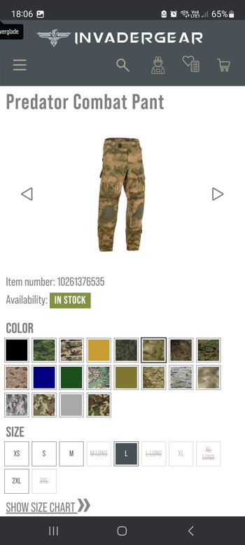Bild 3 für Invader gear combat shirt en predator combat pants