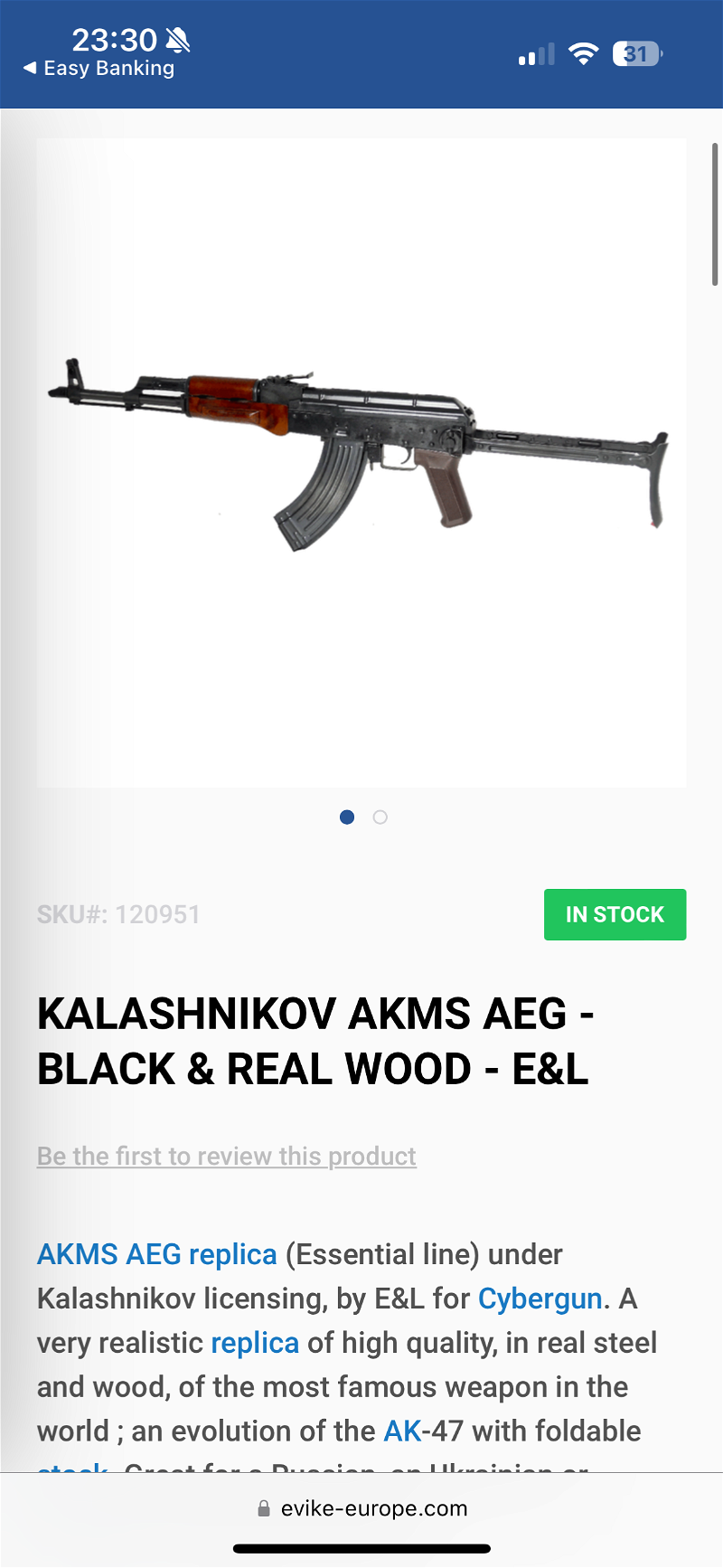 Image 1 for Akms ak47 real wood