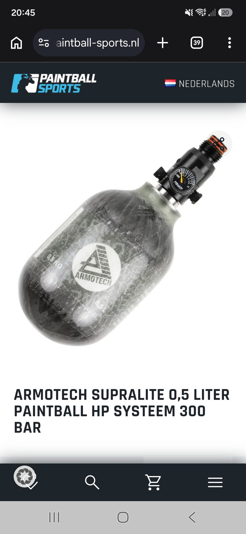 Image 1 for GEZOCHT 0,5L 300bar fles