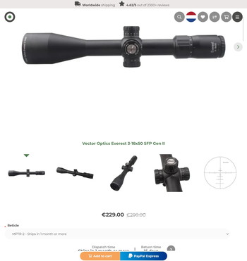 Image 4 for Scope vector optic everest 3-18 . 50