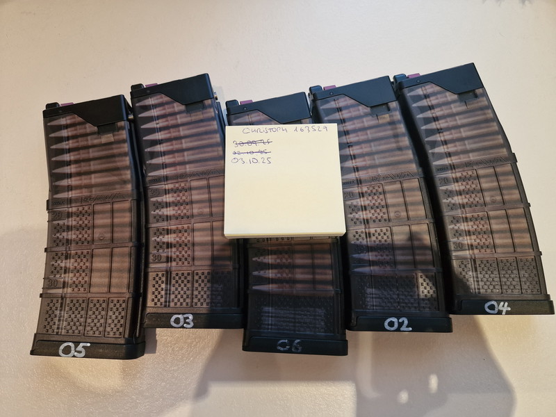 Afbeelding 1 van MWS Magazinen 5x Lancer 300 BLKOUT / Tokio Marui / Double Eagle / Cyma CGS