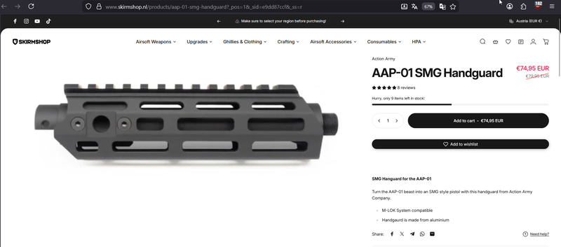 Bild 1 für (GESUCHT) AAP-01 SMG Handguard + TTI AAP-01 AR Stock Adapter