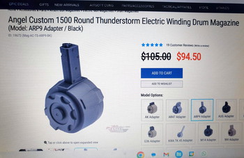 Bild 2 für ARP 9 drum mag  Angel Custom 1500 Round Thunderstorm Electric )