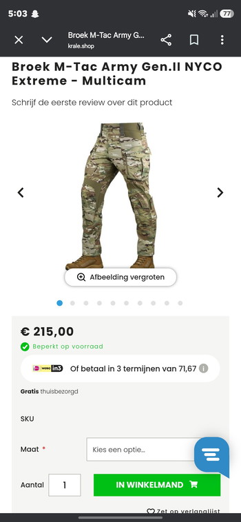 Afbeelding 2 van Broek M-Tac Army Gen.II NYCO Extreme - Multicam