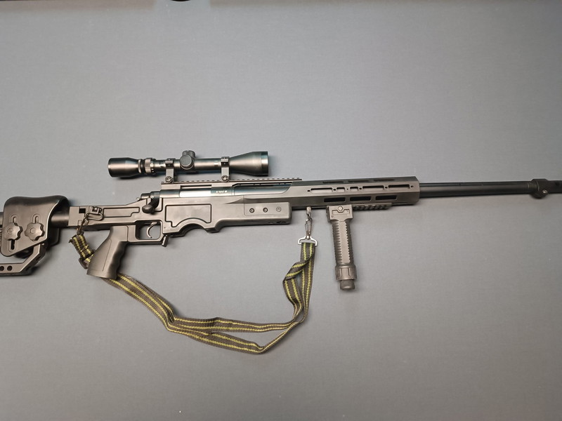 Image 1 pour Well MB4412D MSR Snipergewehr inkl. Zweibein / Zielfernrohr Springer 6mm BB schwarz