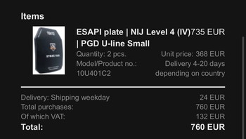 Imagen 2 de Crye precision jpc 1.0 (small) and 2x protection group Denmark level IV plates