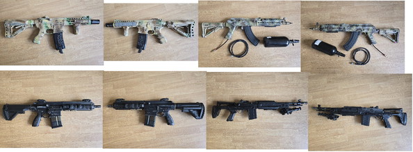 Afbeelding van Meerdere replicas G&G M14EBR - E&L AK47 tactical met mancraft - ICS M417 - G&G Combat Machine M4