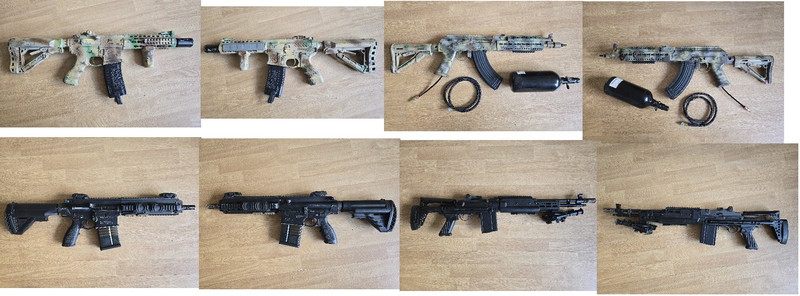 Afbeelding 1 van Meerdere replicas G&G M14EBR - E&L AK47 tactical met mancraft - ICS M417 - G&G Combat Machine M4