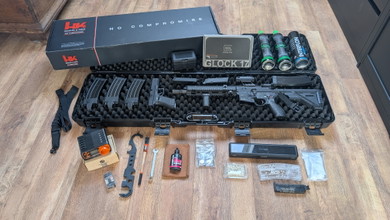 Image pour Complete GBB set: Umarex HK416 A5 Gen3 (NPAS) + Glock 17 Gen4 + koffer & gear