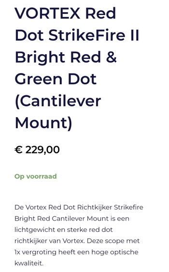 Image 4 for VORTEX Red Dot StrikeFire II Bright Red & green Dot