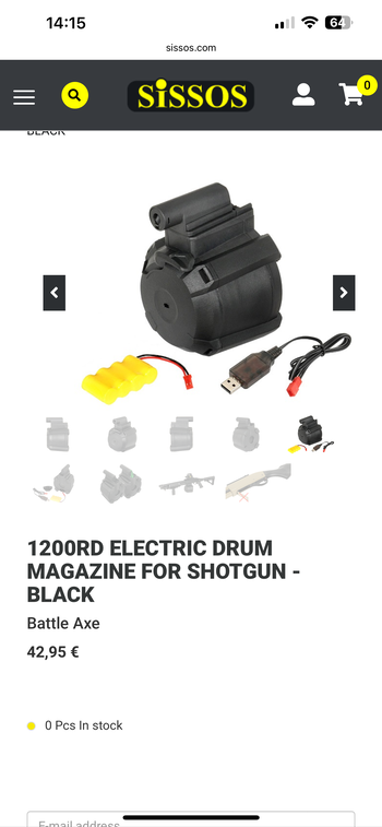 Bild 2 für 1200RD ELECTRIC DRUM MAGAZINE FOR SHOTGUN - BLACK