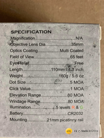 Image 2 for Victoptics Red Dot 1x35