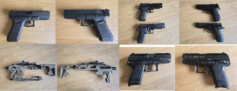 Bild 1 für Verschillende hand replicas Glock 18C - Micro USP - SIG 226 - Micro Roni