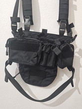Image for Chest Rig táctico Airsoft negro con portacargadores y bolsillos