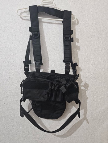 Image 2 for Chest Rig táctico Airsoft negro con portacargadores y bolsillos
