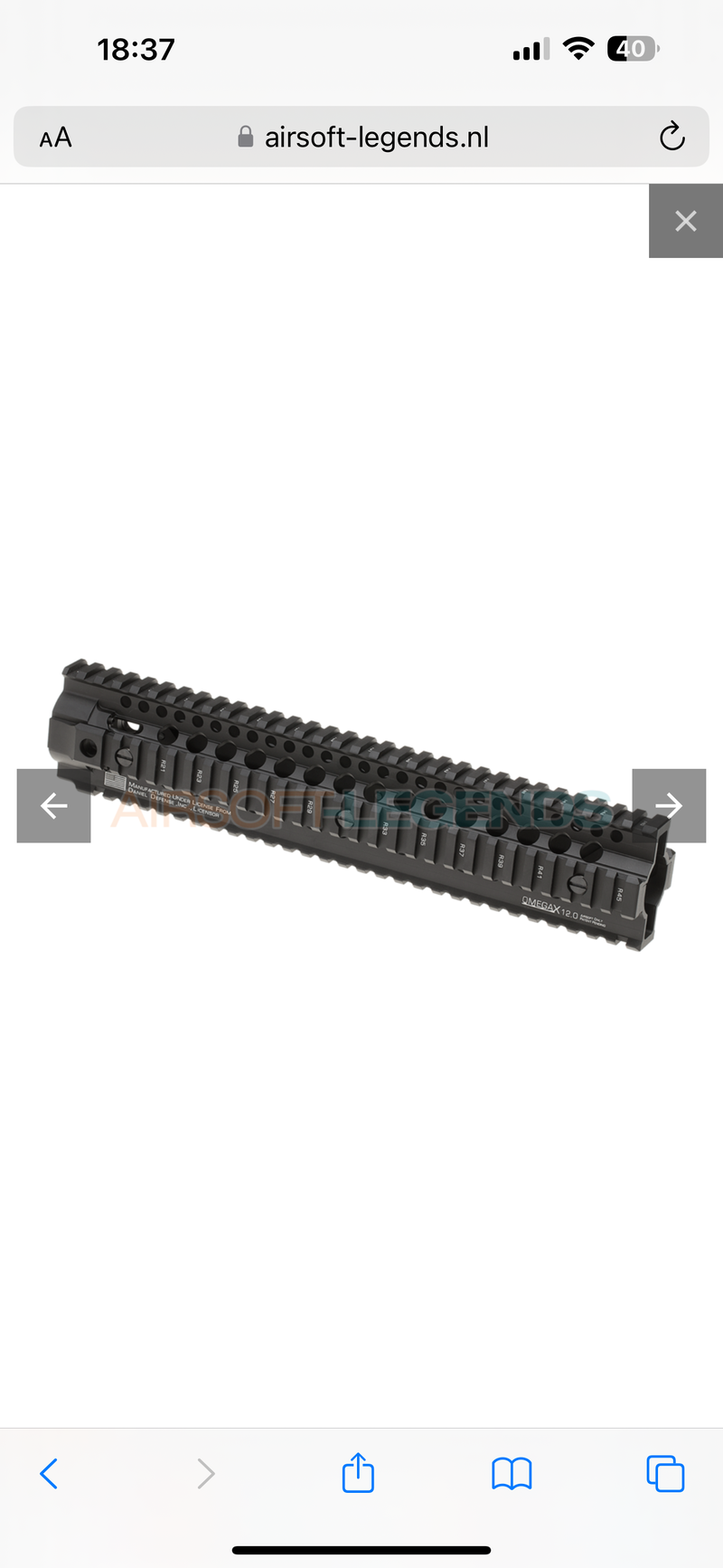 Image 1 for Daniel Defense 12 Inch OmegaX Rail Black