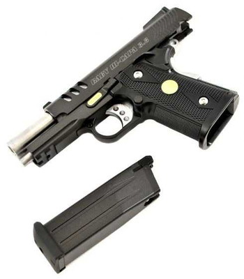 Imagen 4 de WE Baby Hi-Capa 3.8 Black 6mm Airsoft Gas Blow Back Pistol RIF GBB Disc