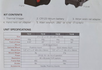 Imagen 4 de Thermal scope (warmte kijker) Torrey Pines  T12WC met 22mm mount