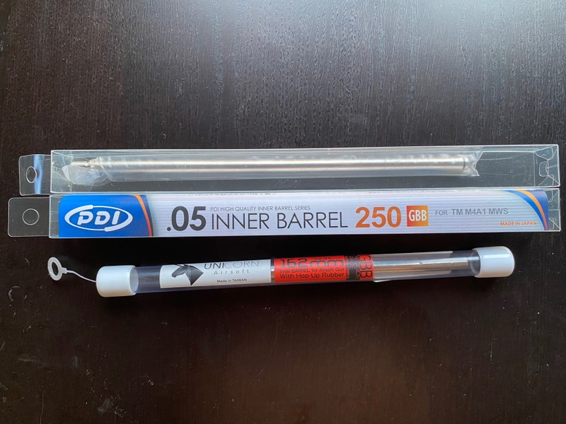 Bild 1 für PDI MWS barrel (2) & Unicorn 162mm GBB barrel