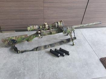 Afbeelding 3 van Cm 01  full camo   custom spring( met splinternieuwe sniper tas )