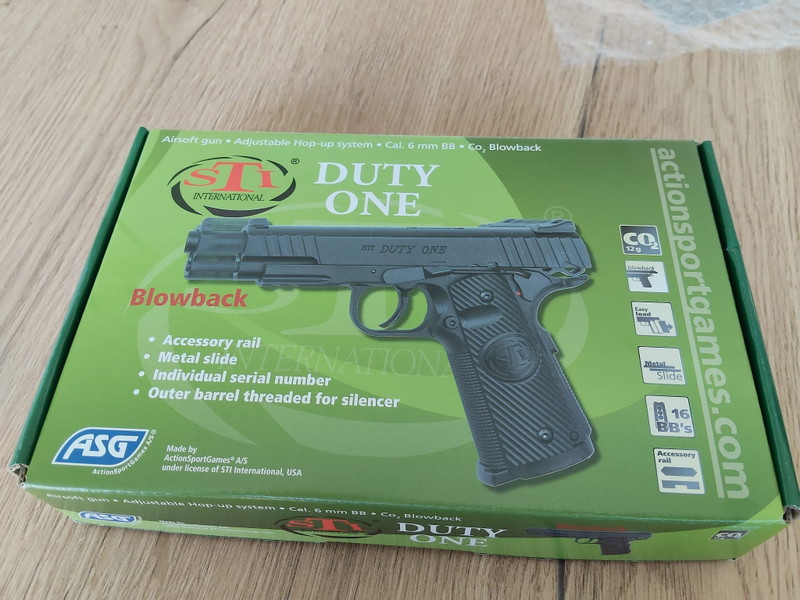 Image 1 for Pistolet CO2 Airsoft ASG STI Duty One 6mm bb blowback 1.5 joules quasi neuf