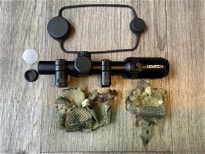 Image for Novritsch LPVO 1-4x variable Scope with picatinny Mounts, Camo Cover, Killflash and optional back Polycarbonate protector