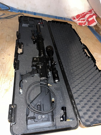 Image 5 for Unieke deal: HPA M4 Carbine(DMR 1.7 Joule), Wolverine inferno GEN 2 Maple leaf bucking, wolverine Regulator, Lucht slang, koffer,