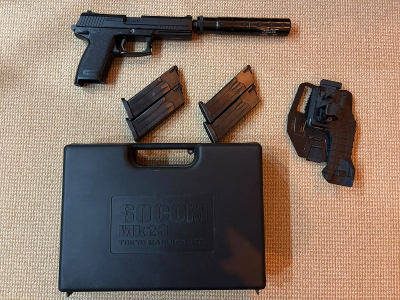 Immagine 1 di Tokyo Marui SOCOM MK23 GBB - 390 euro nieuwprijs - volledig geüpgraded - incl. 4 mags en holster
