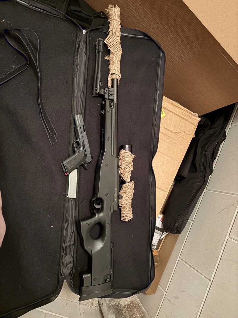 Bild 1 für L96 Sniper + GBB 1911 nieuwstaat met scope en draagtas