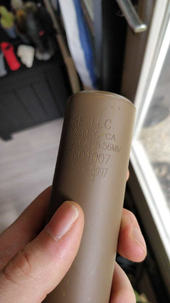 Image 3 for Angry Gun SOCOM556 QD Dummy Silencer (Flat Dark Earth) - Tijdelijke versie met SureFire Markings en serienummer!