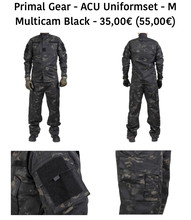 Afbeelding van Primal Gear ACU Uniform Set Multicam Black