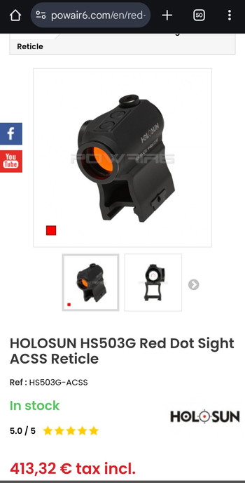 Image 4 for HOLOSUN HS503G Red Dot Sight ACSS Reticle