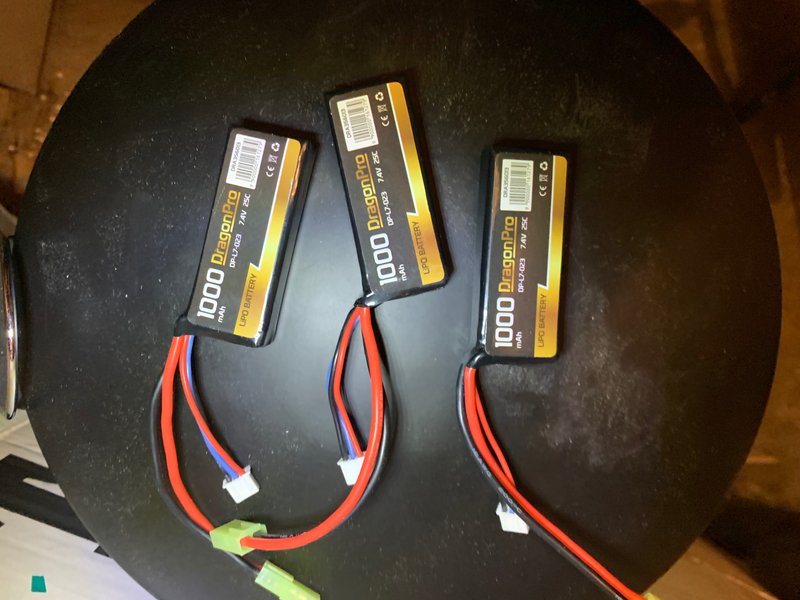 Image 1 pour 3x 7.4V LiPo brick style batterij - ideal voor Kriss Vector